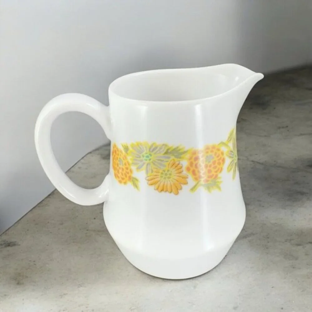 Noritake PROGRESSION‎ Porcelain Small Pitcher Creamer Sunny Side Japan Vintage
